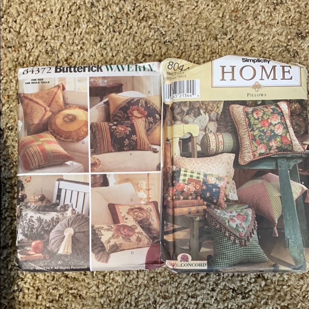 Simplicity and Butterick Home Pillow Patterns